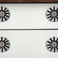 Set of Eight Black And White Ceramic And Metal Drawer Pull Knobs