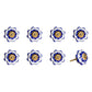 Set of Eight Blue And White Ceramic And Metal Drawer Pull Knobs