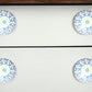 Set of Eight Light Blue And White Ceramic And Metal Drawer Pull Knobs