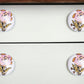Set of Eight Yellow And White Ceramic And Metal Drawer Pull Knobs