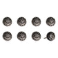 Set of Eight Black And Silver Ceramic And Metal Drawer Pull Knobs