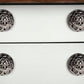 Set of Eight Black And Silver Ceramic And Metal Drawer Pull Knobs
