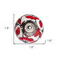 Set of Eight White And Red Ceramic And Metal Drawer Pull Knobs
