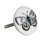 Set of Eight Black And White Ceramic And Metal Drawer Pull Knobs