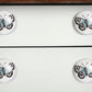 Set of Eight Black And White Ceramic And Metal Drawer Pull Knobs