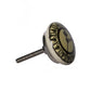 Set of Eight Black And Off White Ceramic And Metal Drawer Pull Knobs