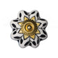 Set of Eight Black And Yellow Ceramic And Metal Drawer Pull Knobs