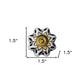 Set of Eight Black And Yellow Ceramic And Metal Drawer Pull Knobs