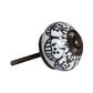 Set of Eight Black And White Ceramic And Metal Drawer Pull Knobs