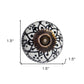 Set of Eight Black And White Ceramic And Metal Drawer Pull Knobs