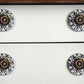 Set of Eight Black And White Ceramic And Metal Drawer Pull Knobs