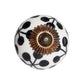 Set of Eight Black And White Ceramic And Metal Drawer Pull Knobs