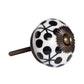 Set of Eight Black And White Ceramic And Metal Drawer Pull Knobs