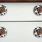 Set of Eight Black And White Ceramic And Metal Drawer Pull Knobs