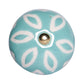Set of Eight Turquoise And White Ceramic And Metal Drawer Pull Knobs