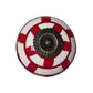 Set of Eight White And Red Ceramic And Metal Drawer Pull Knobs