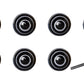 Set of Eight Black And Gray Ceramic And Metal Drawer Pull Knobs