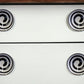 Set of Eight Black And White Ceramic And Metal Drawer Pull Knobs