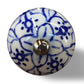 Set of Eight Blue And White Ceramic And Metal Drawer Pull Knobs