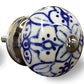 Set of Eight Blue And White Ceramic And Metal Drawer Pull Knobs