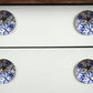 Set of Eight Blue And White Ceramic And Metal Drawer Pull Knobs