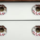 Set of Eight Brown And White Ceramic And Metal Drawer Pull Knobs