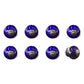 Set of Eight Purple And Gray Ceramic And Metal Drawer Pull Knobs