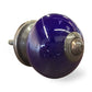 Set of Eight Purple And Gray Ceramic And Metal Drawer Pull Knobs