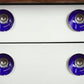 Set of Eight Purple And Gray Ceramic And Metal Drawer Pull Knobs