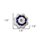 Set of Eight Blue And White Ceramic And Metal Drawer Pull Knobs