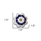 Set of Eight Blue And White Ceramic And Metal Drawer Pull Knobs
