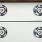 Set of Eight Blue And White Ceramic And Metal Drawer Pull Knobs