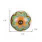 Set of Eight Blue And Orange Ceramic And Metal Drawer Pull Knobs