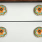 Set of Eight Blue And Orange Ceramic And Metal Drawer Pull Knobs