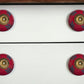 Set of Eight Blue And Red Ceramic And Metal Drawer Pull Knobs