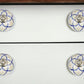 Set of Eight Blue And Cream Ceramic And Metal Drawer Pull Knobs