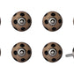 Set of Eight Brown And Black Ceramic And Metal Drawer Pull Knobs