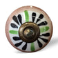 Set of Eight Brown And White Ceramic And Metal Drawer Pull Knobs