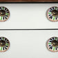 Set of Eight Brown And White Ceramic And Metal Drawer Pull Knobs