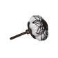 Set of Eight Black And White Ceramic And Metal Drawer Pull Knobs