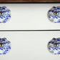 Set of Eight Blue And White Ceramic And Metal Drawer Pull Knobs