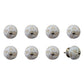 Set of Eight Beige And White Ceramic And Metal Drawer Pull Knobs