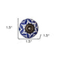Set of Eight Blue And White Ceramic And Metal Drawer Pull Knobs