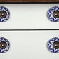 Set of Eight Blue And White Ceramic And Metal Drawer Pull Knobs
