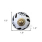 Set of Eight Blue And White Ceramic And Metal Drawer Pull Knobs