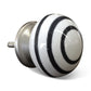 Set of Eight Black And White Ceramic And Metal Drawer Pull Knobs