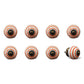 Set of Eight Orange And White Ceramic And Metal Drawer Pull Knobs