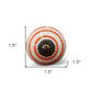 Set of Eight Orange And White Ceramic And Metal Drawer Pull Knobs