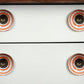 Set of Eight Orange And White Ceramic And Metal Drawer Pull Knobs
