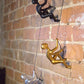 Set of Two Gold Resin Climbing Man Hanging Dimensional Sculpture